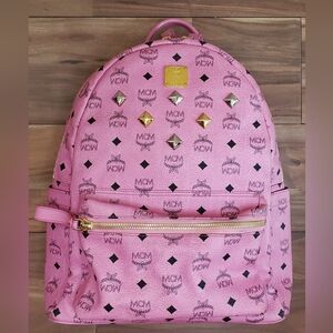 MCM LG Pink Backpack with Studs